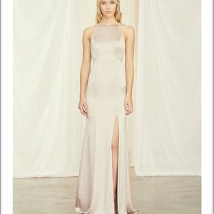 Champagne Satin bridesmaid gown